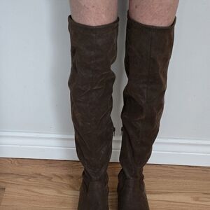 Brown Thigh-High Boots